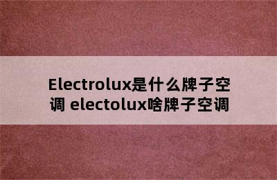 Electrolux是什么牌子空调 electolux啥牌子空调